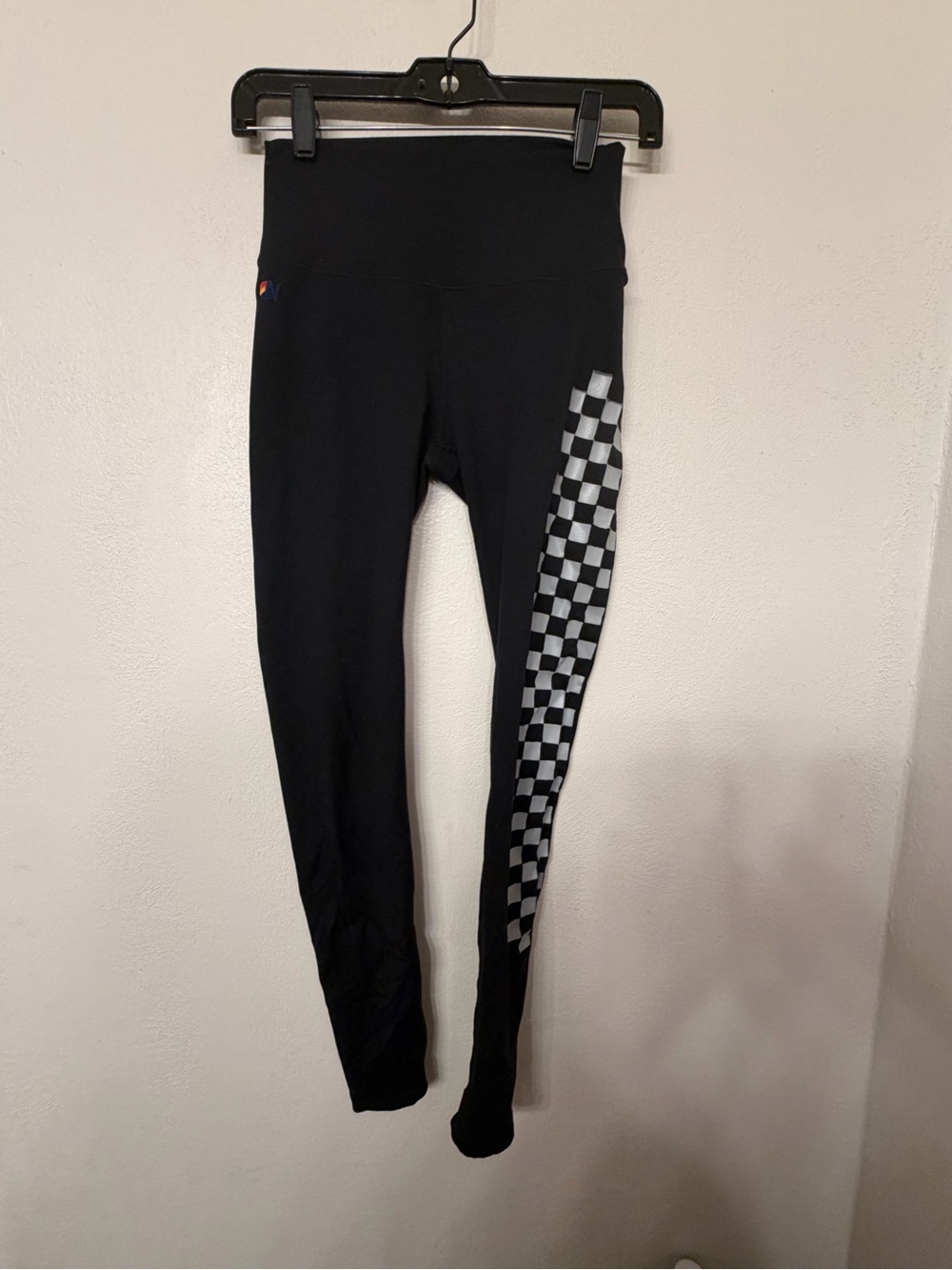 Aviator Nation Women’s Black Checkered Leggings Size Small